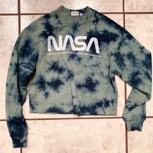 NASA Tie-Dye Cropped Sweatshirt